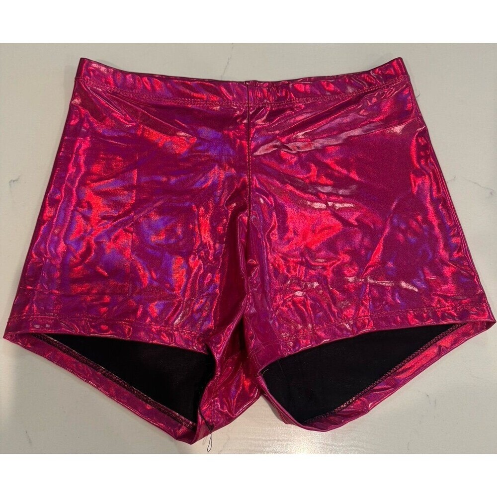 Pink Metallic Spandex Shorts - Size S